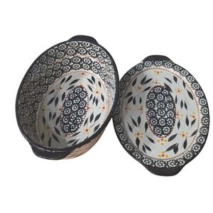 Temp-tations by Tara Old World Black 2.5 QT Oval Casserole Baker with Lid